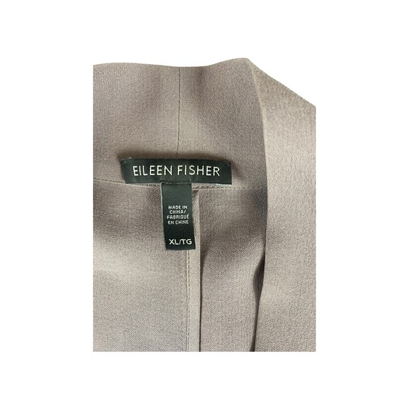 Eileen Fisher Silk Drape Front Kimono Cardigan Duster XL Gray - Picture 3 of 7
